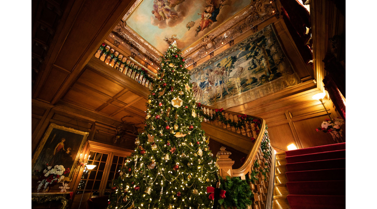 Christmas at Mills Mansion at Staatsburgh State Historic Site in Staatsburg includes a towering and brightly lit Christmas tree in the Main Hall